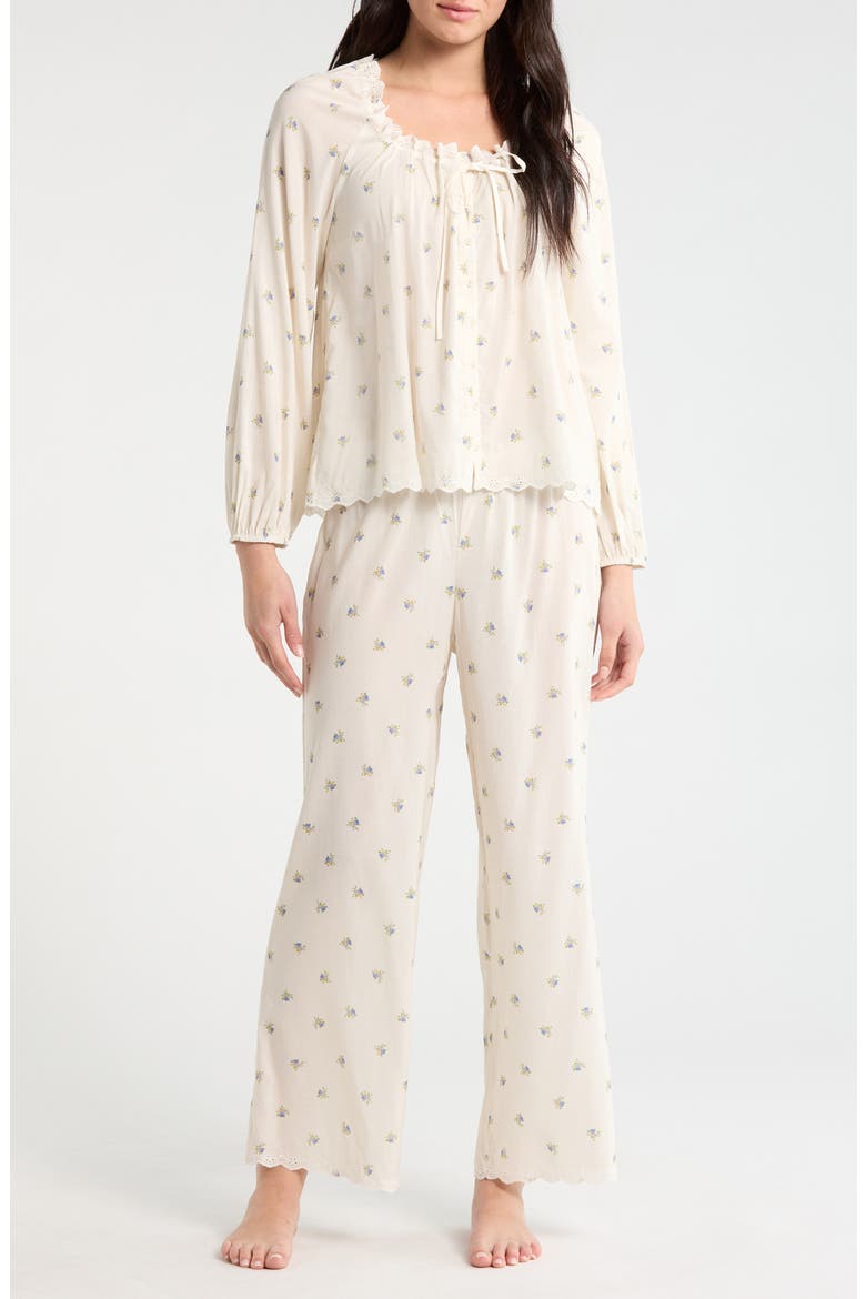 Paloma Floral Print Pajamas, Main, color, PETITE ROSE