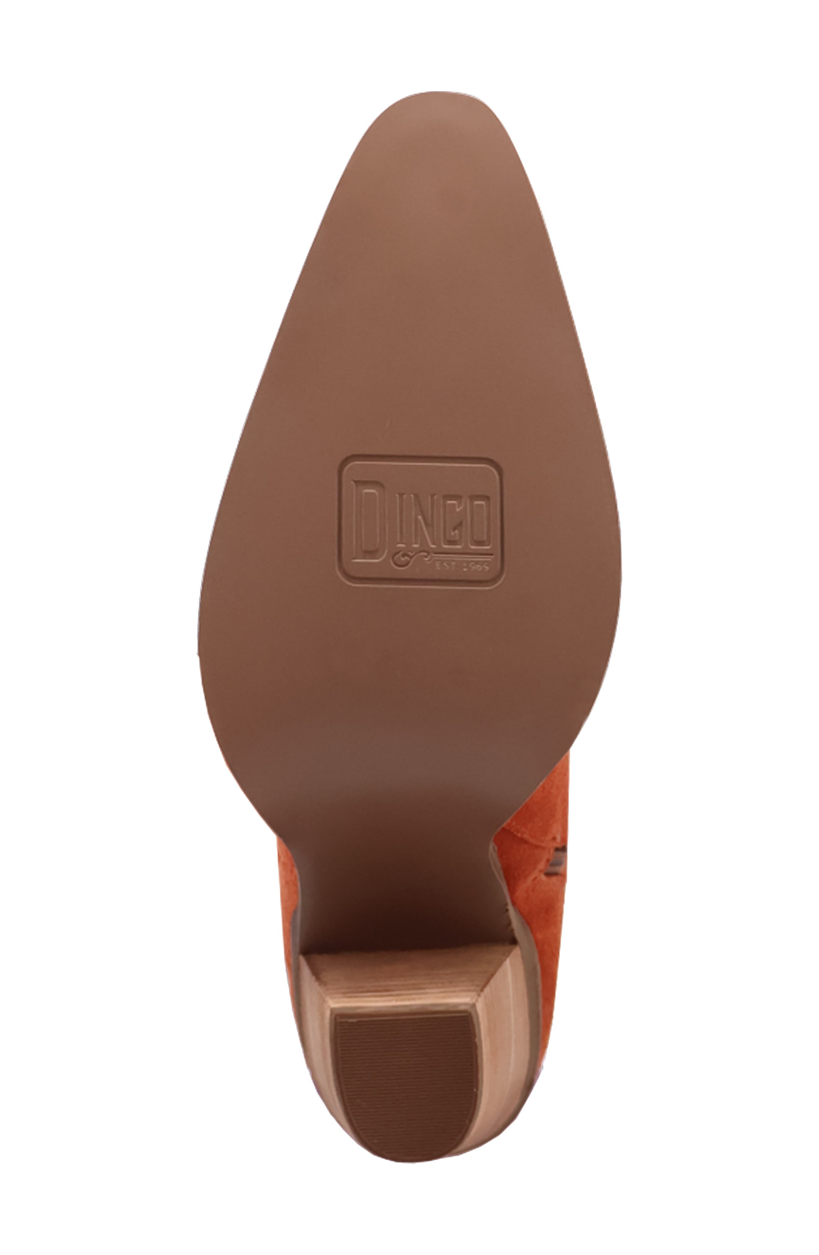 Dingo Primadonna Pointed Toe Over the Knee Western Boot, Alternate, color, Rust