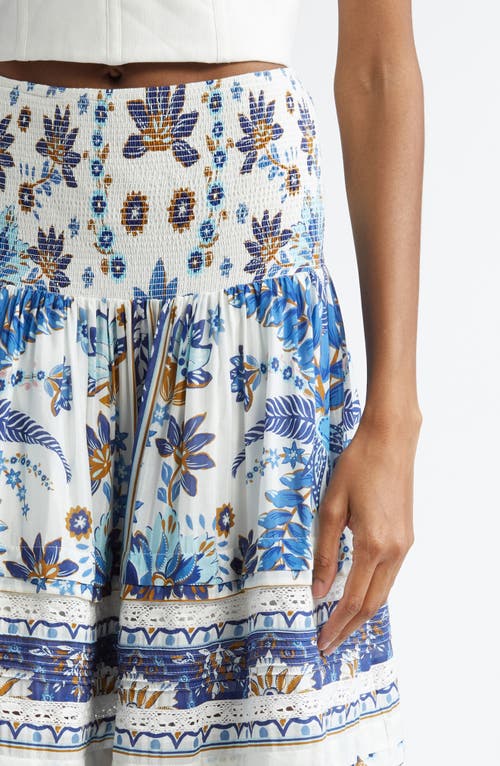 Farm Rio Ana Tapestry Mixed Print Cotton Blend Skirt In Ana Tapestry Off-white