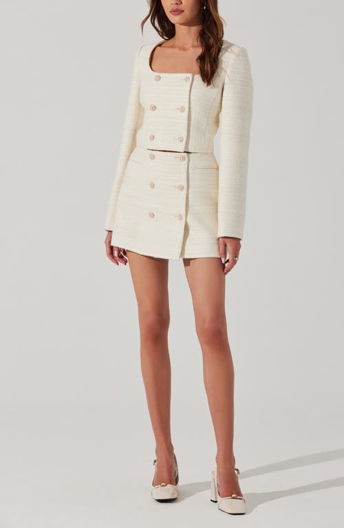 Astr The Label Rosario Wool Blend Tweed Jacket In Cream