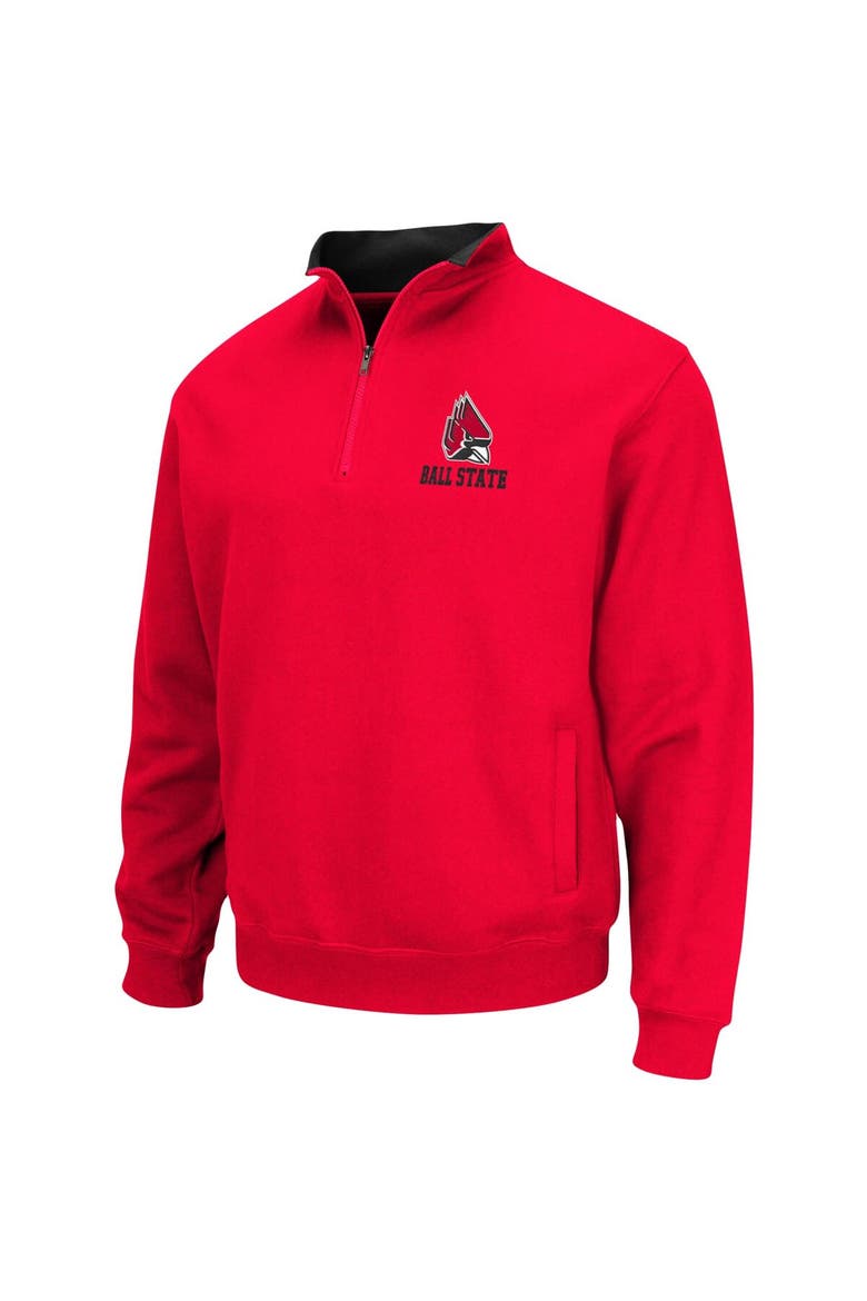 Men's Colosseum Cardinal Ball State Cardinals Tortugas Logo Quarter-Zip Jacket, Alternate, color, Cardinal