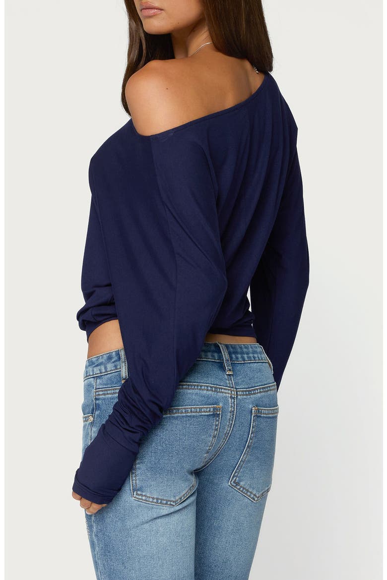 Pazzy Off the Shoulder Top, Alternate, color, NAVY