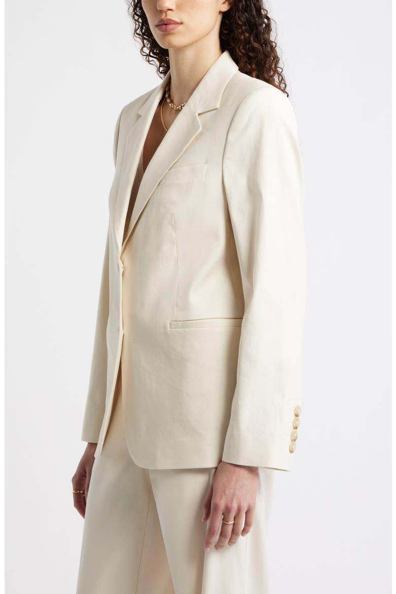 The Liv Linen Blend Boyfriend Blazer, Alternate, color, IVORY BIRCH