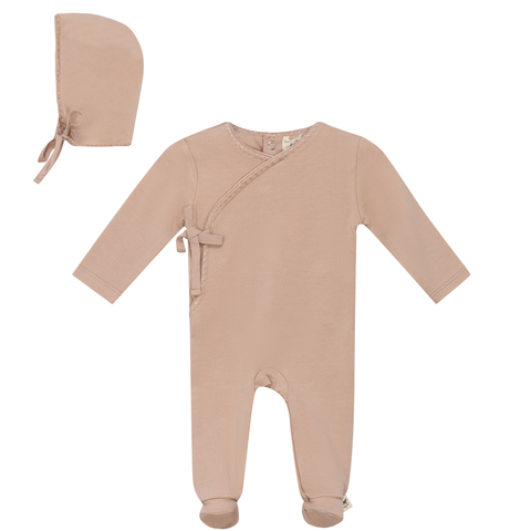 Knitted Wrap Romper with Bonnet (Baby)