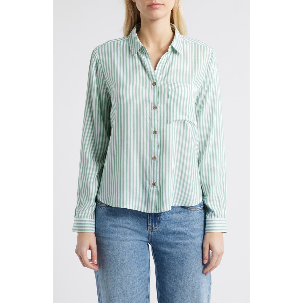 BEACHLUNCHLOUNGE BEACHLUNCHLOUNGE CANDACE STRIPE BUTTON-UP SHIRT