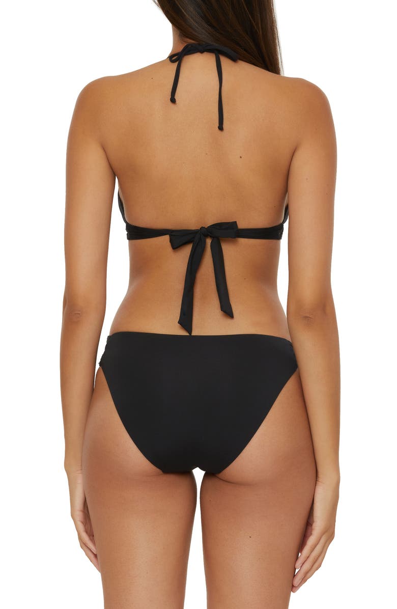 Becca Colette Banded Halter Bikini Top, Alternate, color, Black