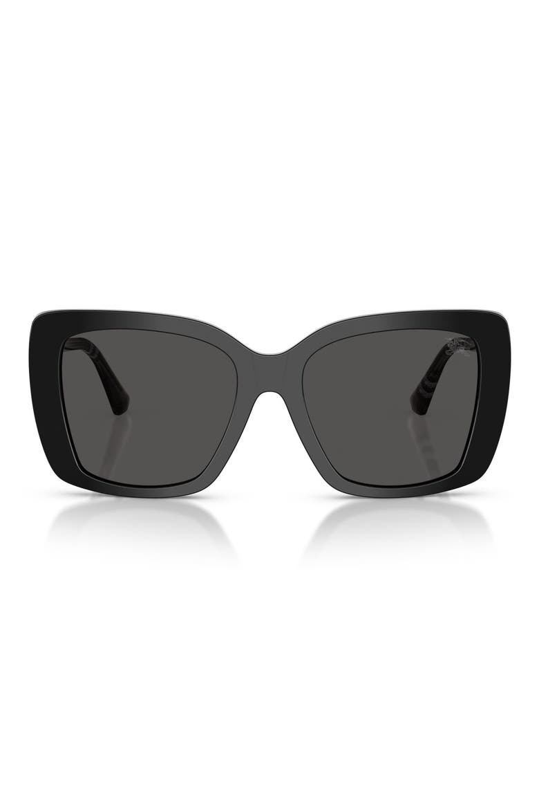 54mm Square Sunglasses, Main, color, BLACK
