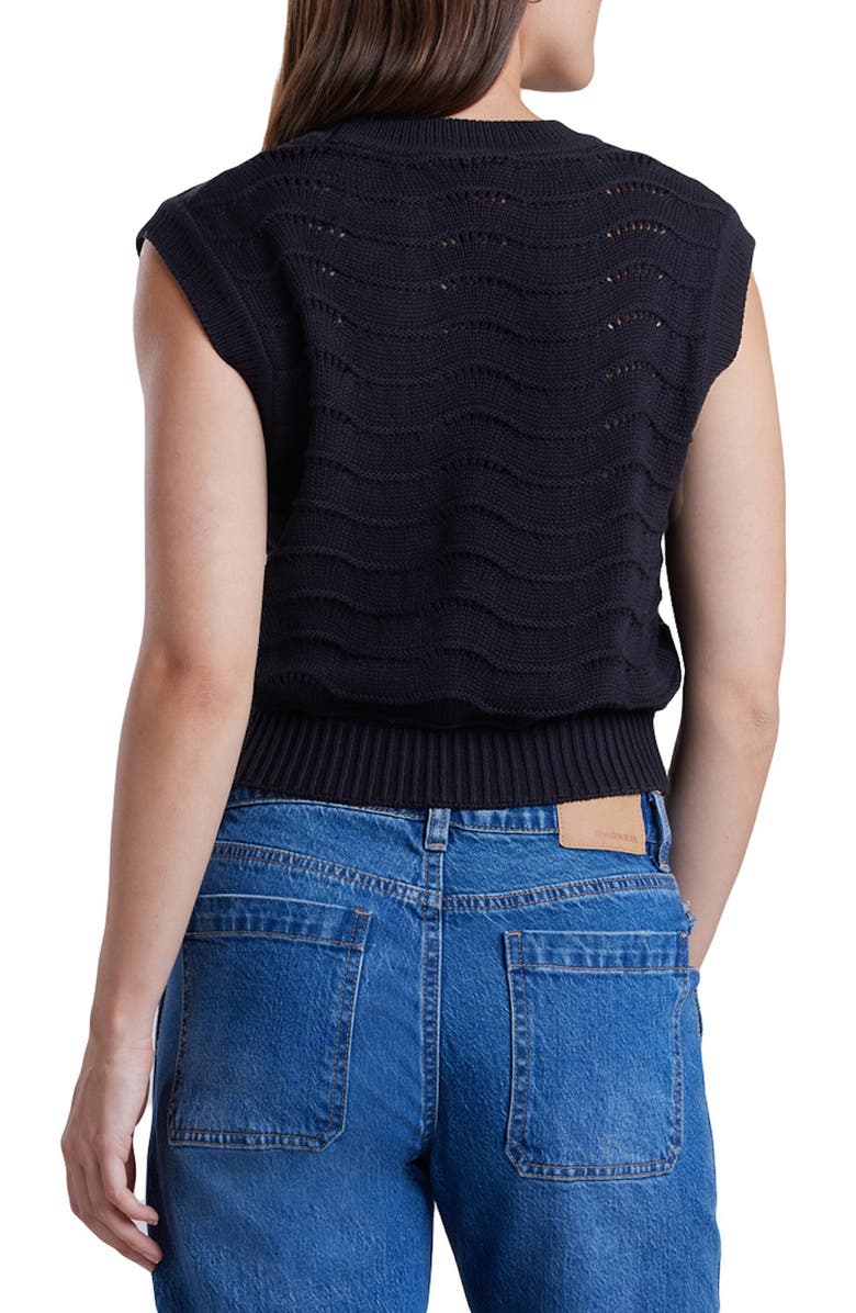 UNIONBAY Erika Cap Sleeve Cotton Sweater Vest, Alternate, color, Black