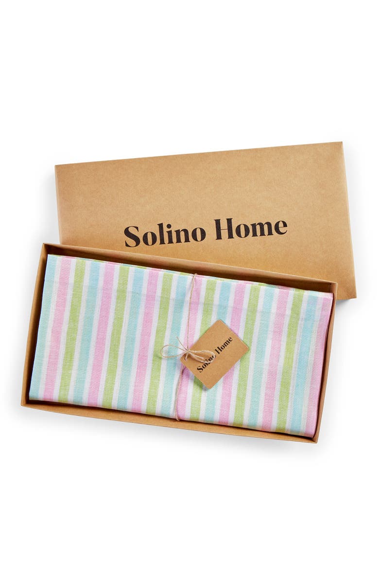 Solino Home Linen Table Throw - Palm Beach Stripe, 52" x 52", 52" x 52", Alternate, color, 