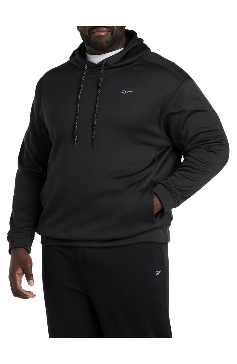Reebok Big & Tall Performance Fleece Pullover Hoodie, Main, color, Black