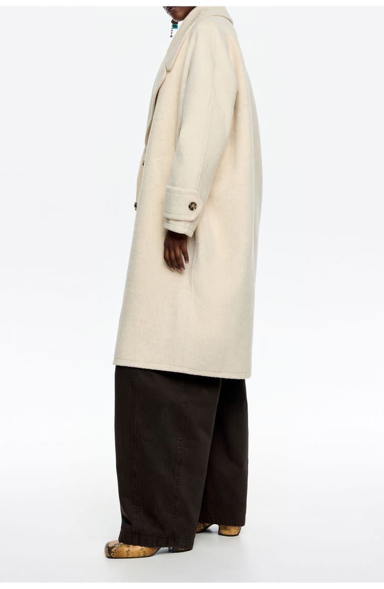 Bimba y Lola Double-Face Maxi Lapel Coat, Alternate, color, Ivory