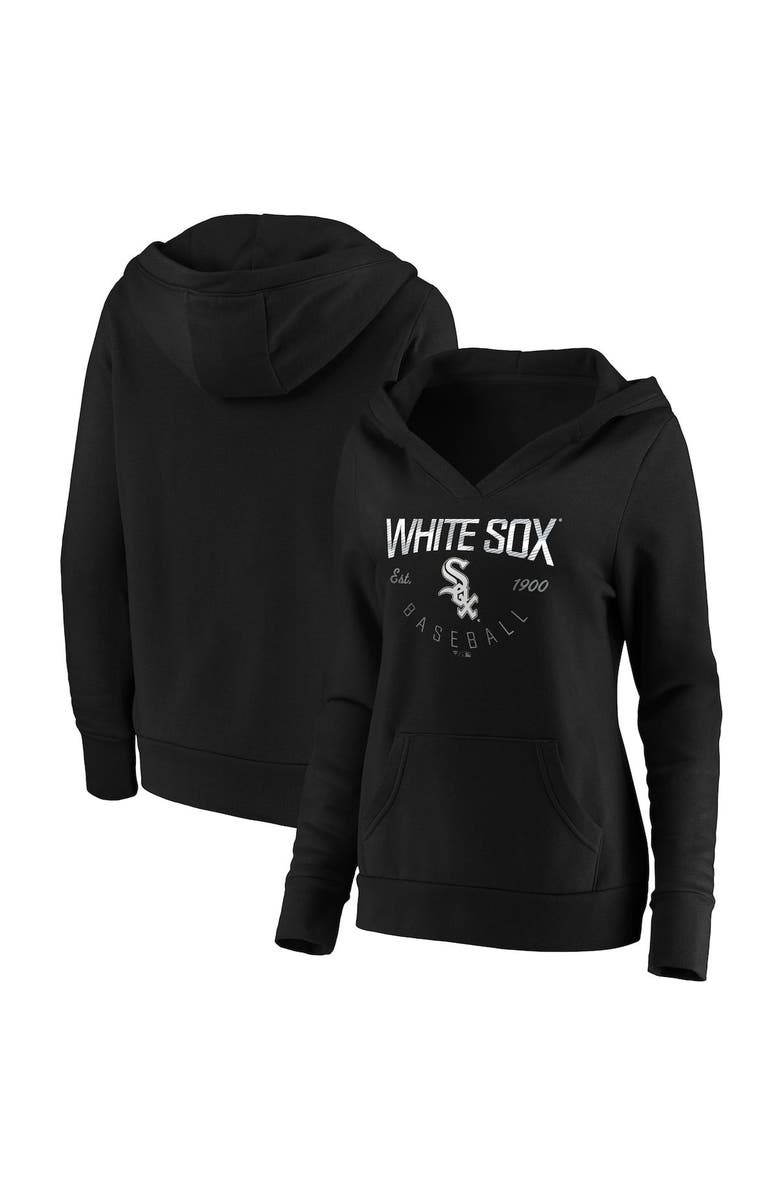 FANATICS Women's Fanatics Branded Black Chicago White Sox Core Live For It V-Neck Pullover Hoodie, Alternate, color, Black