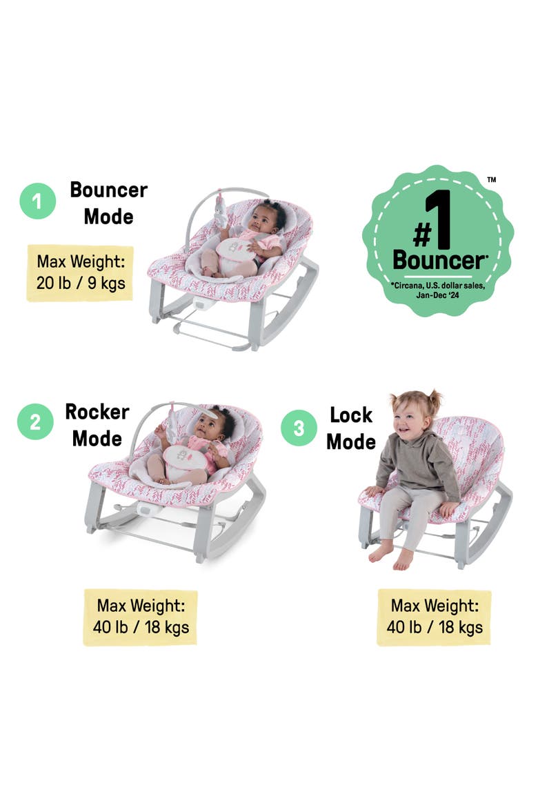 Keep Cozy 3-in-1 Grow with Me Baby Bouncer, Alternate, color, Pink