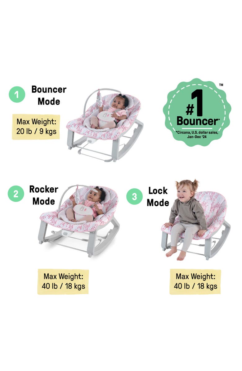 INGENUITY Keep Cozy 3-in-1 Grow with Me Baby Bouncer, Alternate, color, 
