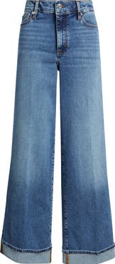 FRAME Le Slim Palazzo Cuffed High Waist Wide Leg Jeans