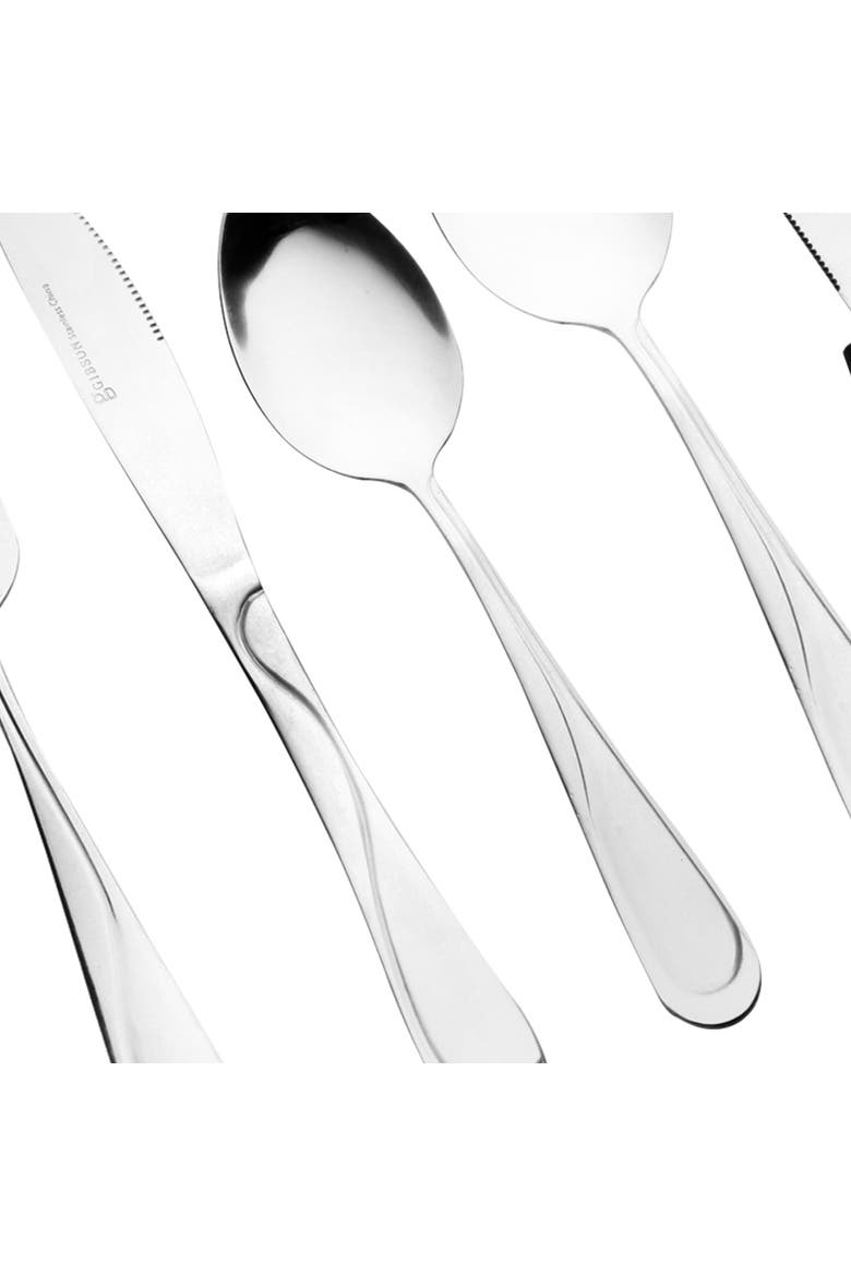 Trillium Plus 24 Piece Stainless Steel Flatware Set with 4 Steak Knives, Alternate, color, Silver