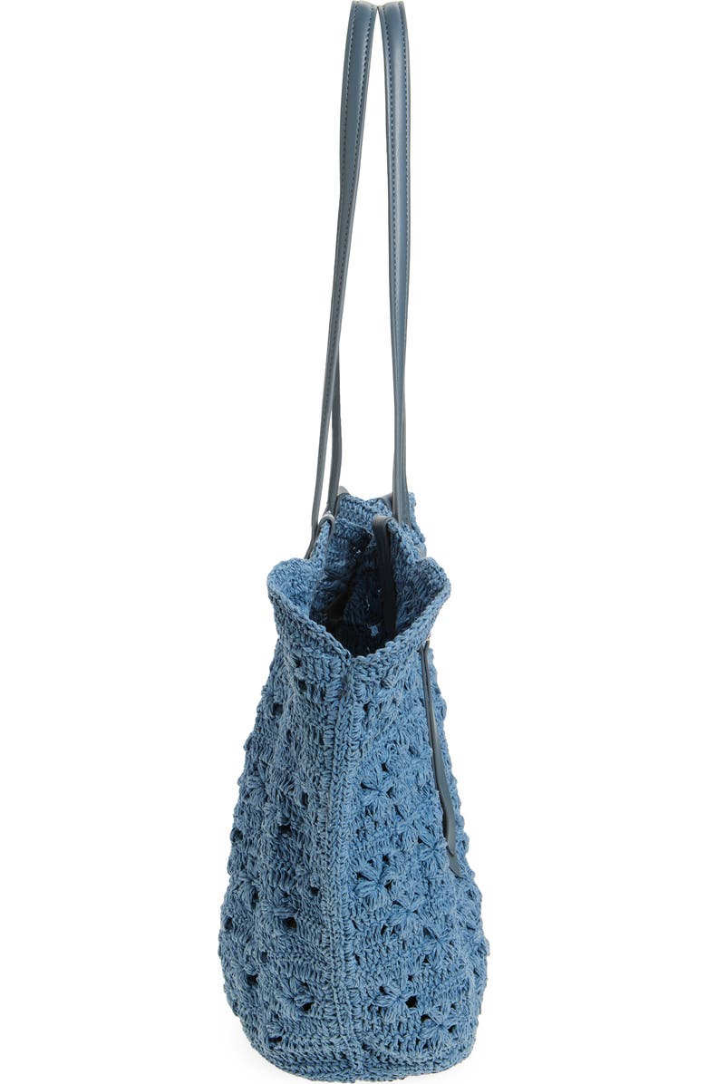 Sam Edelman Layla Floral Raffia Tote Bag, Alternate, color, Blue