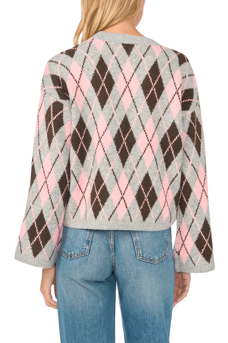 Argyle Crewneck Sweater, Alternate, color, LIGHT HEATHER GREY