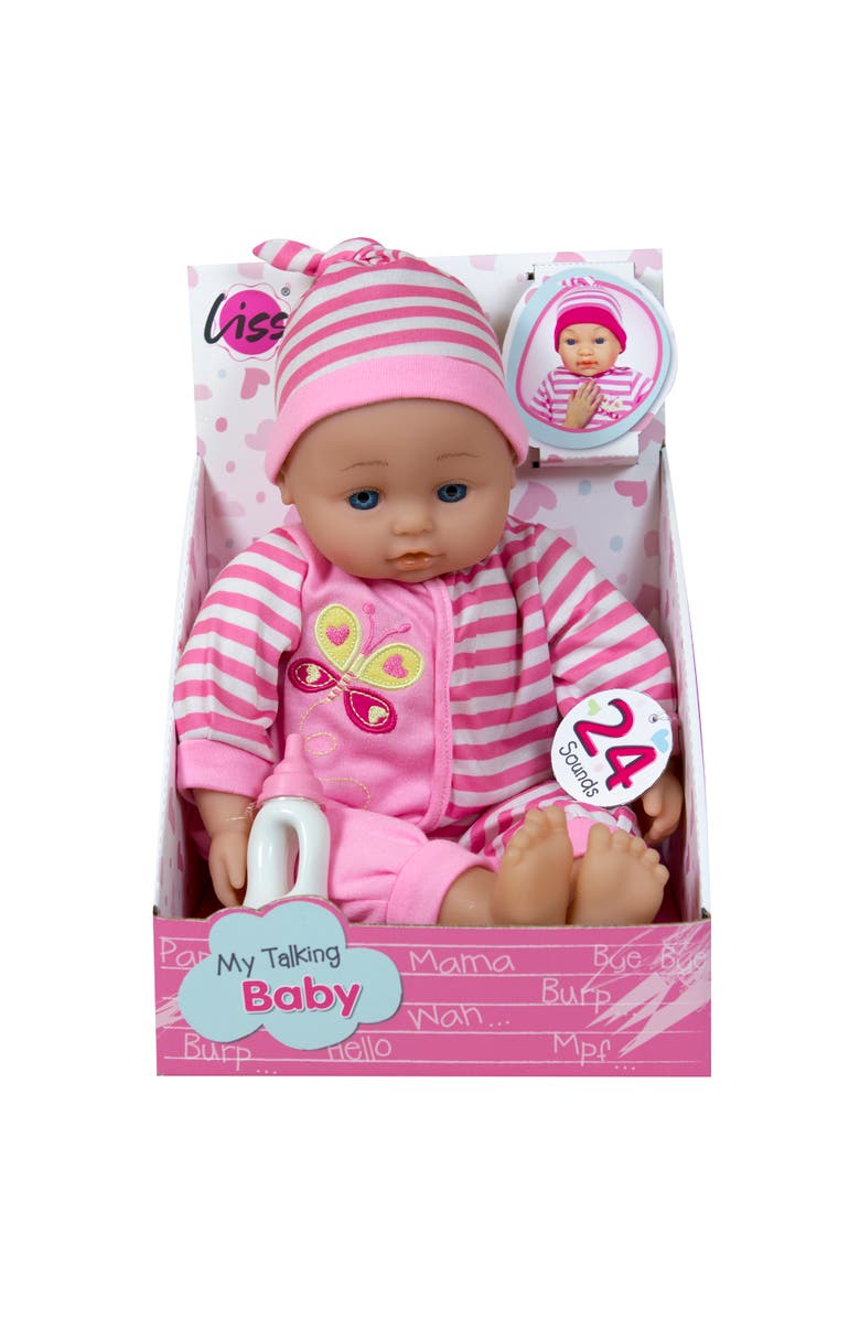 Lissi Doll 16 Inch Talking Baby Doll, Striped Butterfly Outfit, Alternate, color, Multicolored