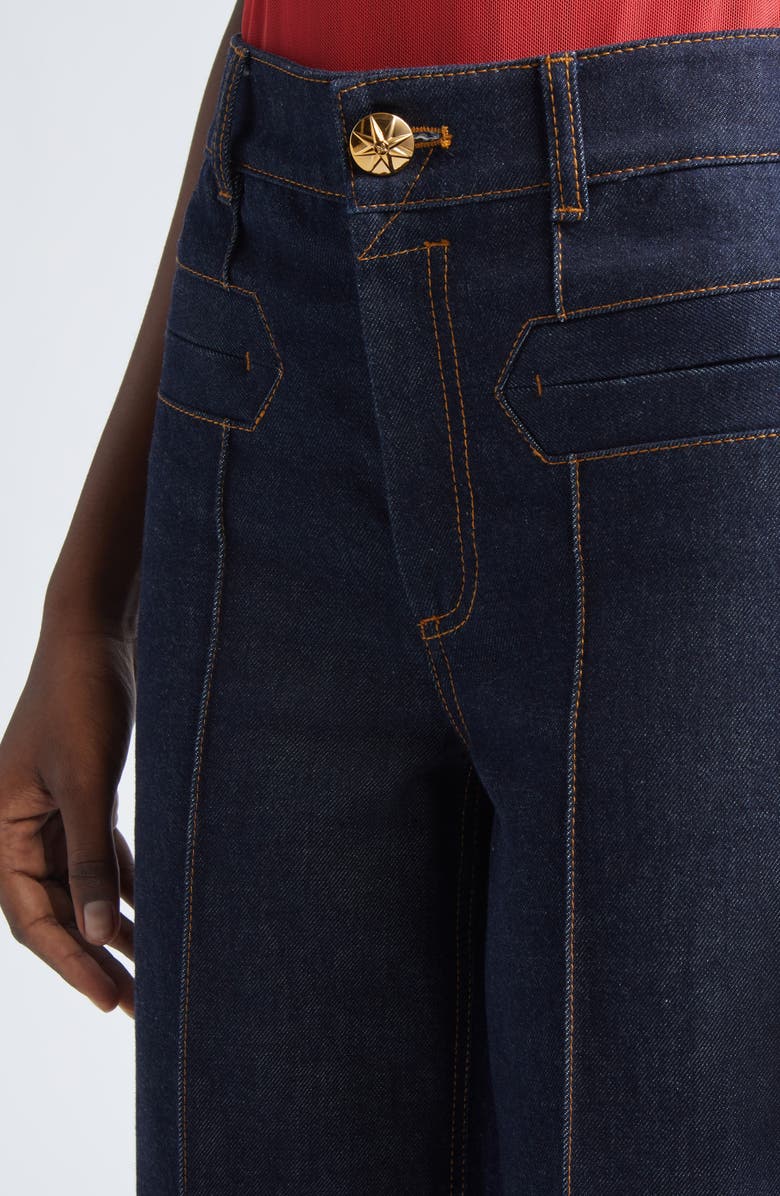 Zimmermann Rebellion Crop Straight Leg Jeans, Alternate, color, Night Sky