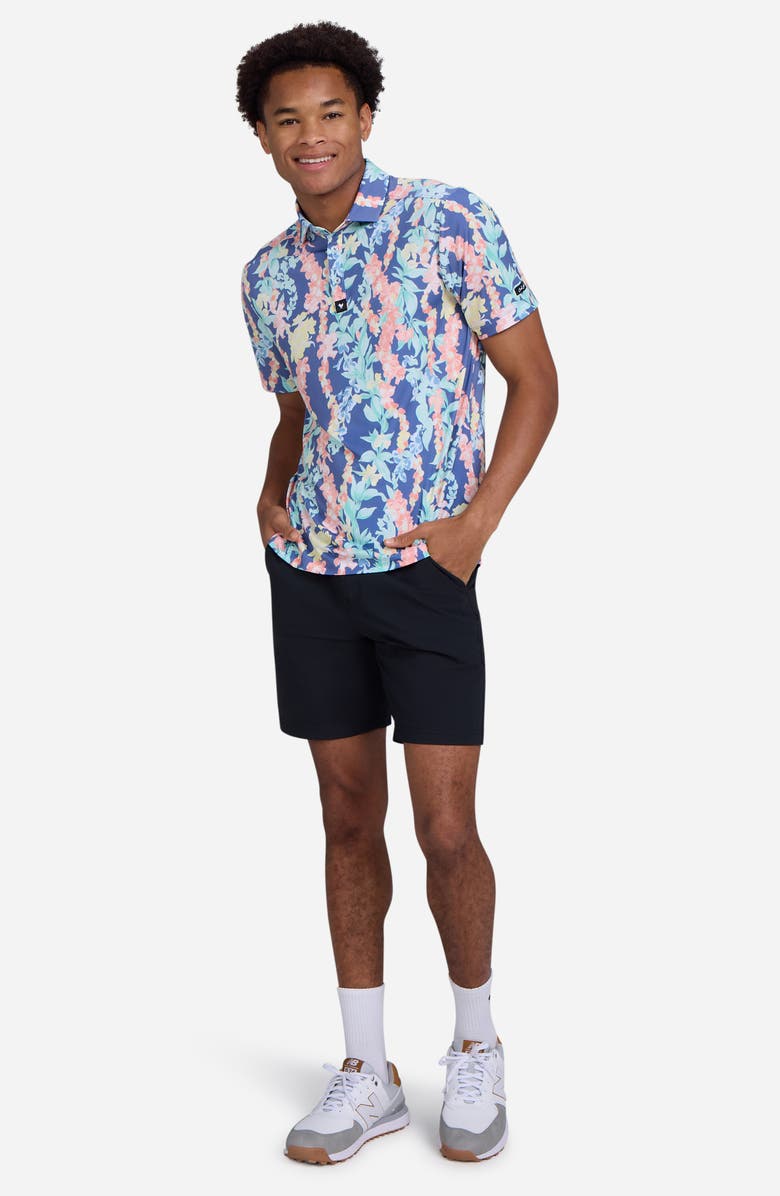 Bad Birdie Core Floral Performance Golf Polo, Alternate, color, Leid
