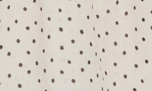 MAX STUDIO MAX STUDIO DOT PRINT TIE KEYHOLE LONG SLEEVE TOP