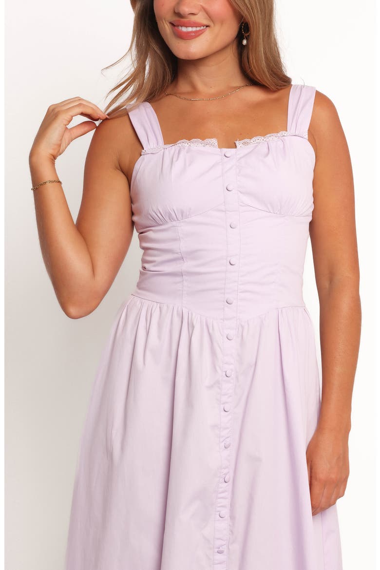 Bellus Lace Trim Sleeveless Maxi Dress, Alternate, color, LILAC