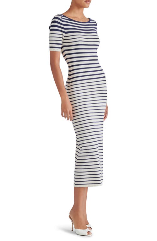 Steve Madden Selah Stripe Knit Midi Dress In Ivory Stripe