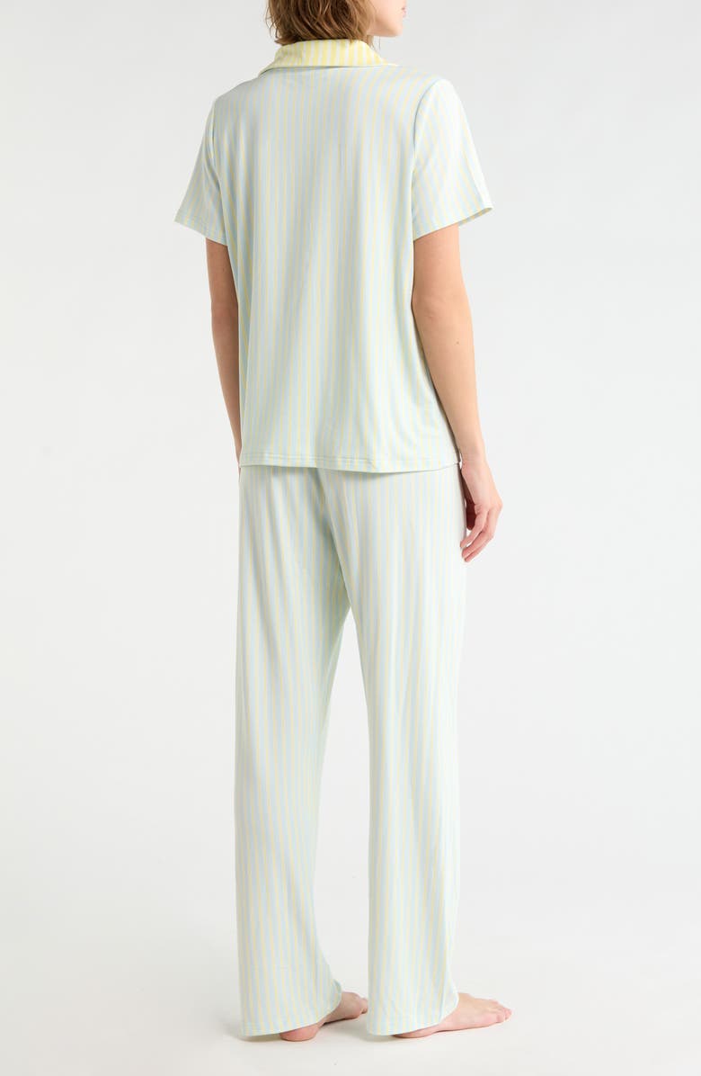 French Connection Striped Notch Collar Pajamas, Alternate, color, Salt Water