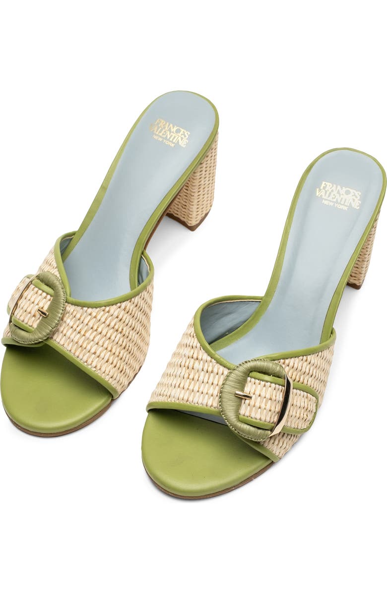 Frances Valentine Taylor Block Heel Sandal, Alternate, color, Natural/ Green