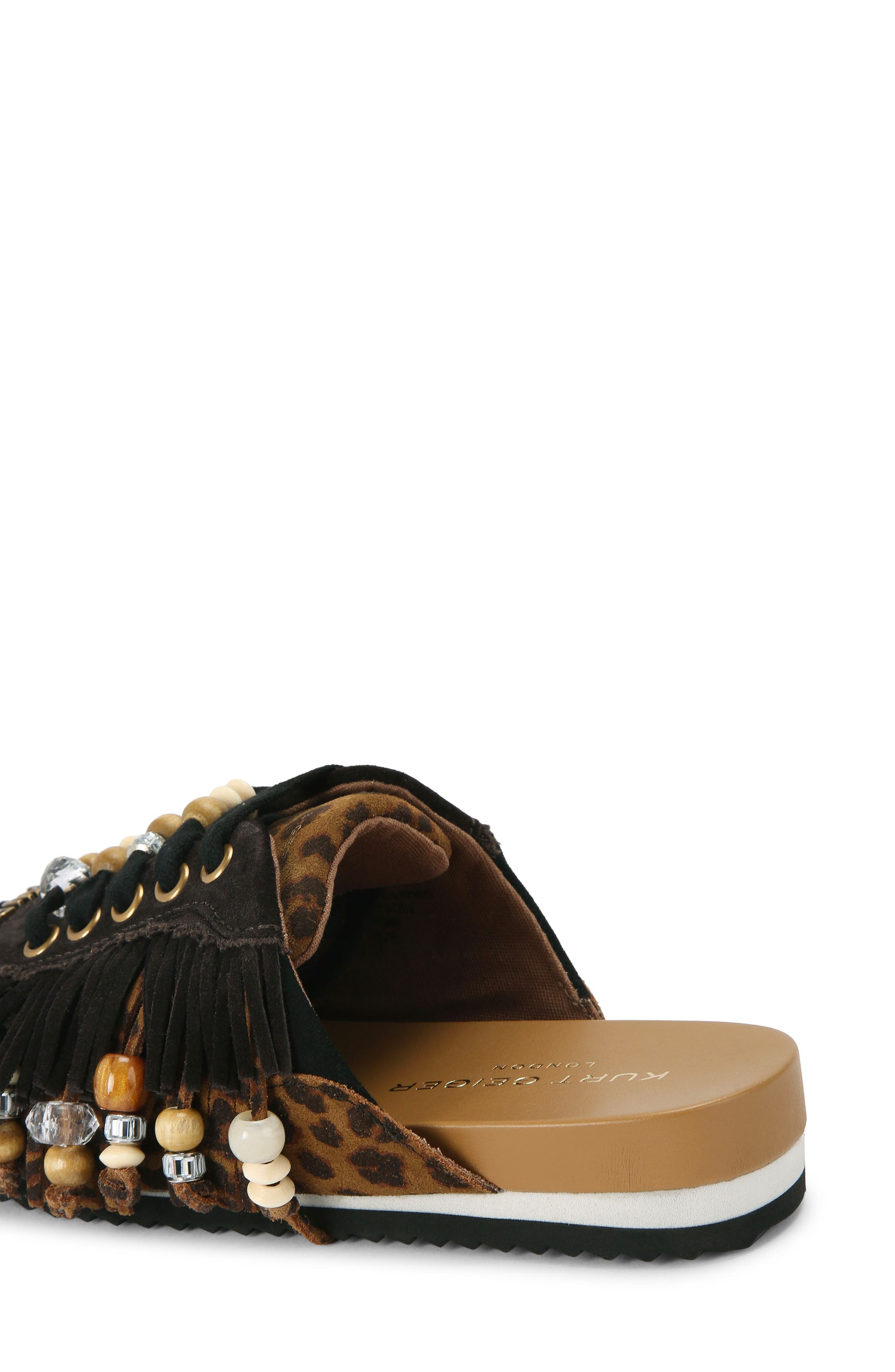 Kurt Geiger London Islington Beaded Fringe Mule, Alternate, color, Open Brown