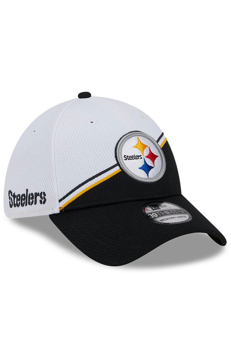 New Era Men's New Era White/Black Pittsburgh Steelers 2023 Sideline 39THIRTY Flex Hat, Main, color, White