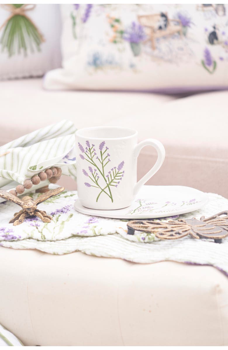 C&F Home Lavender Fields Graphic Print 100% Cotton Quilted Table Runner 14" x 51", Alternate, color, Green