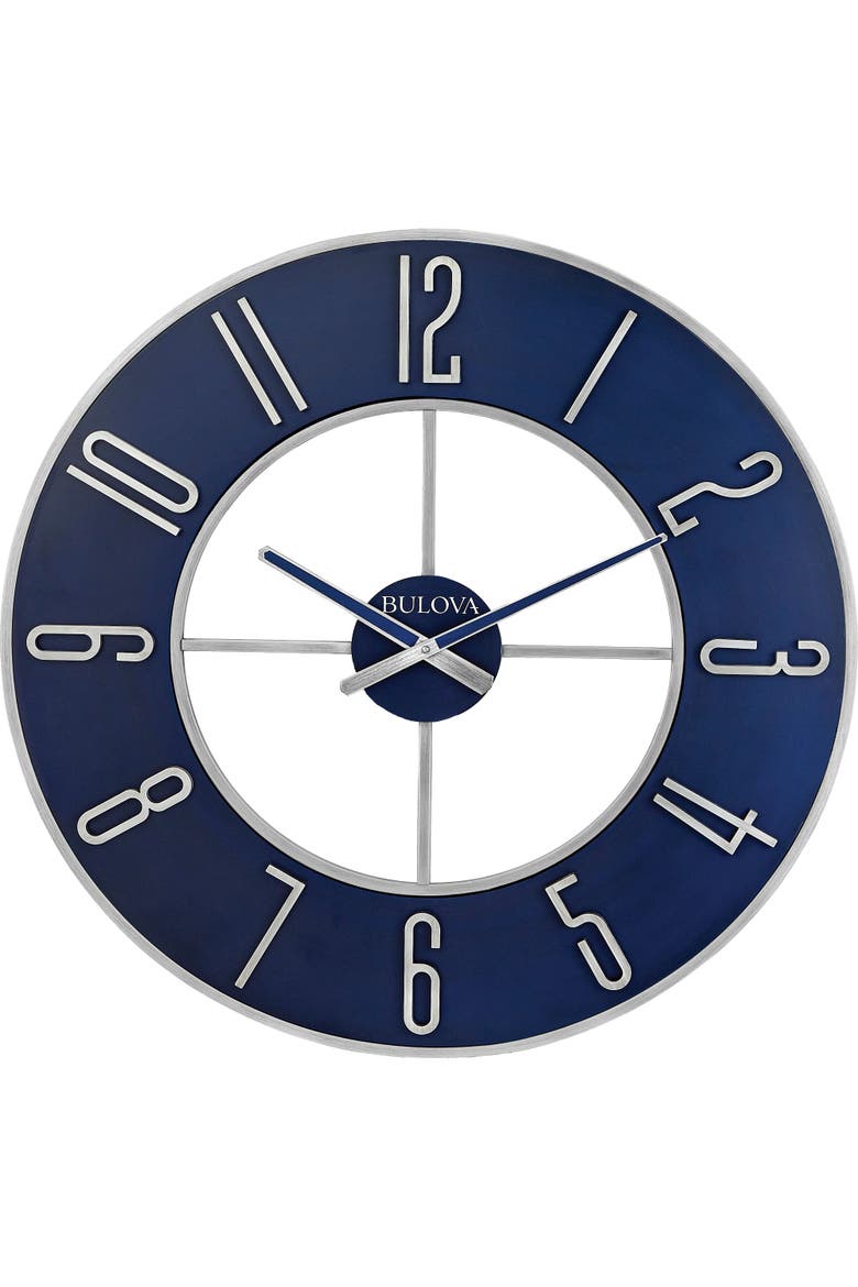 The Blue Steel Oversized 27" Diameter Wall Clock, Main, color, Blue
