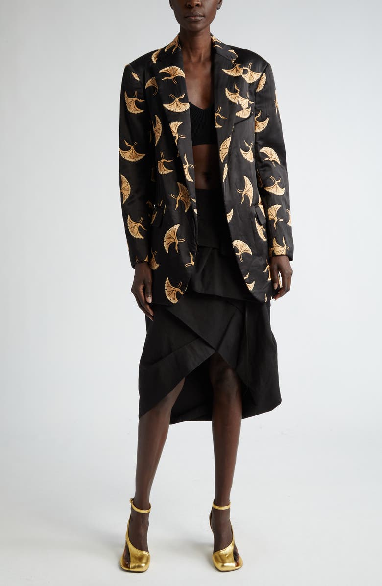 Dries Van Noten Blur Embellished Oversize Satin Blazer, Alternate, color,