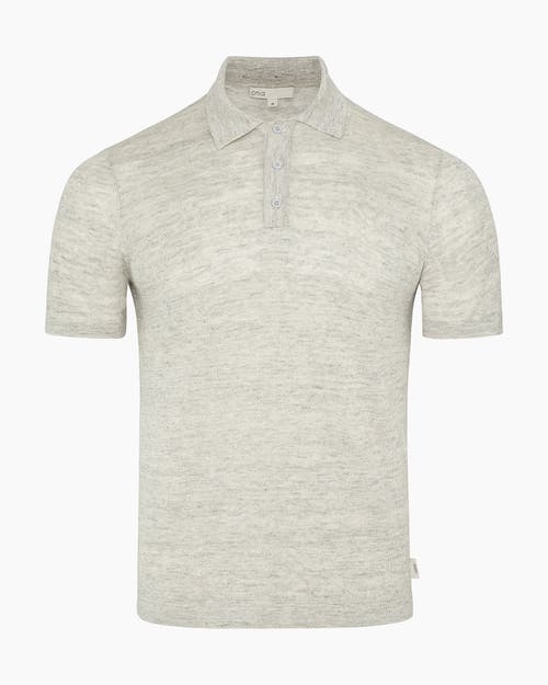 Onia Linen Sweater Polo In Gray