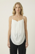 Modenaire Draped Sweetheart Chiffon Camisole Top