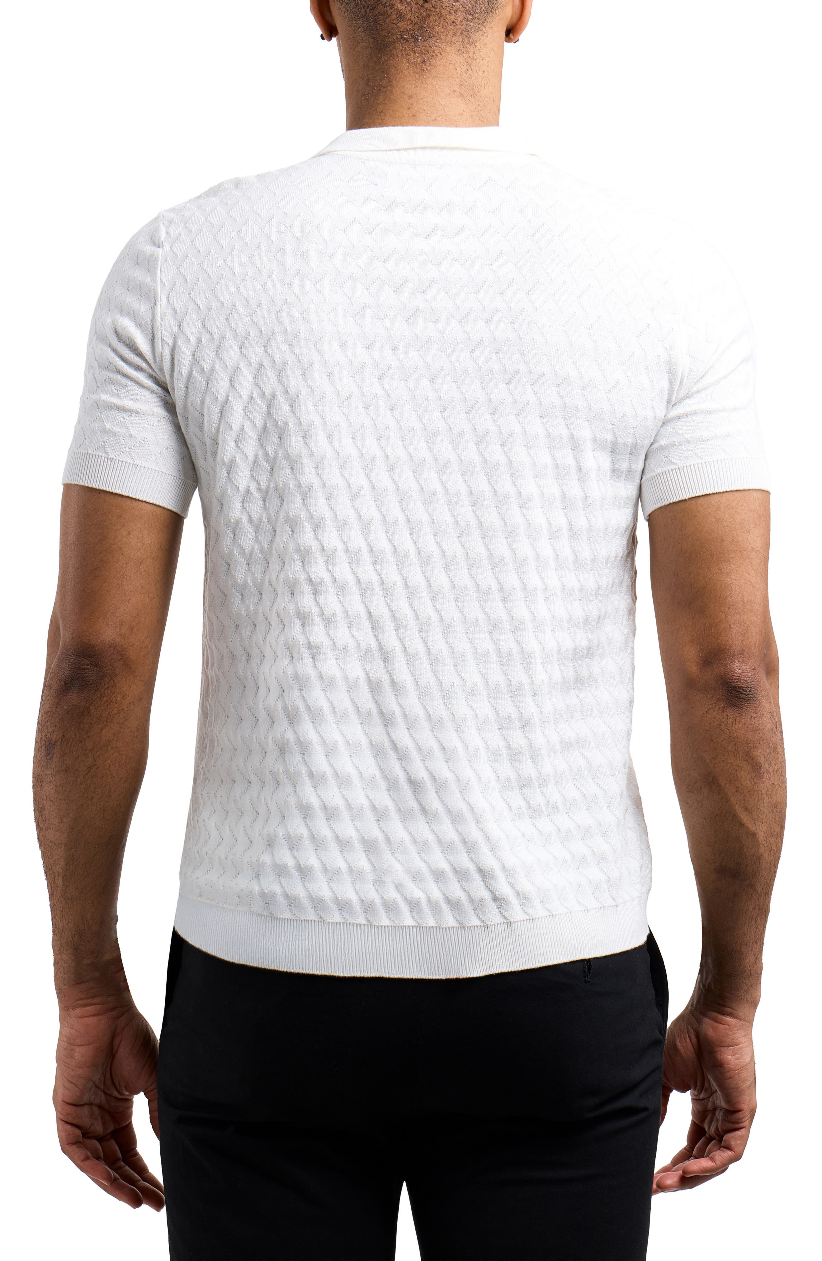 Quarter Zip Argyle Knit Polo - image 2