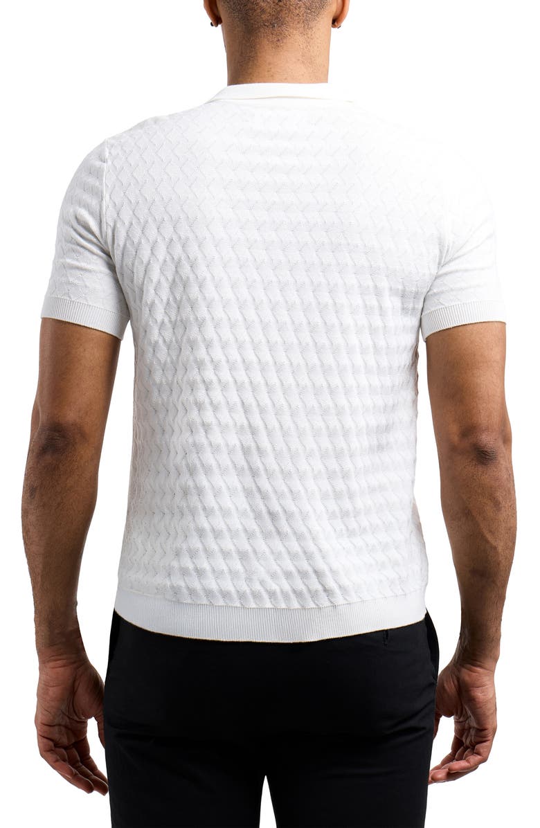 XRAY Quarter Zip Argyle Knit Polo, Alternate, color, Off White