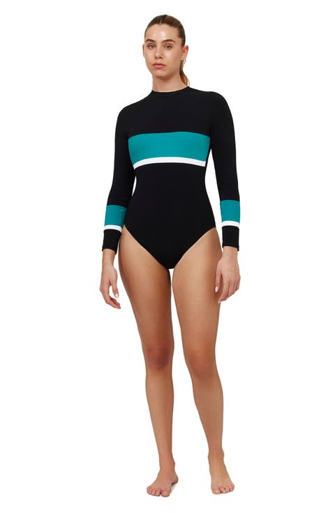 Aqua Chic Long Sleeve One Piece