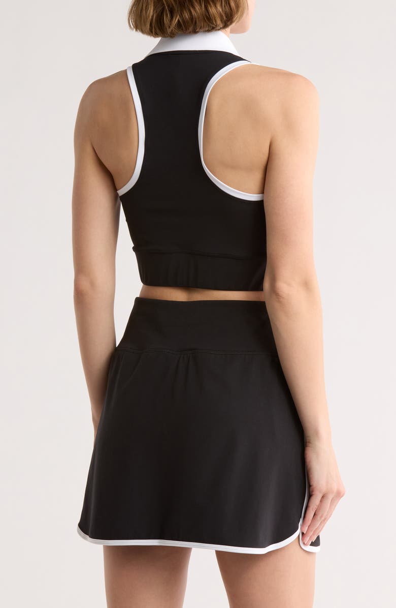 90 DEGREE BY REFLEX Lux Cute League Polo Crop Tank, Alternate, color, Black