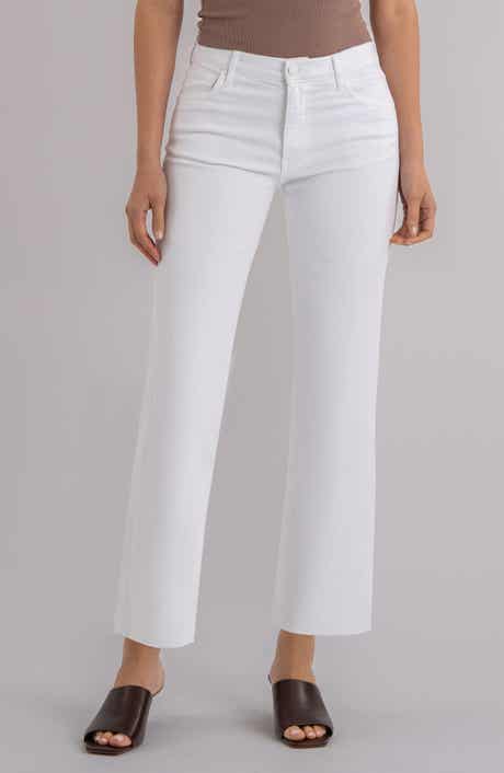 Avery Raw Hem Ankle Slim Straight Leg Jeans