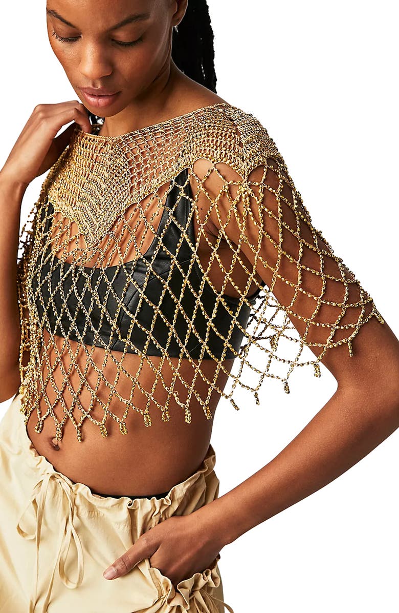 SAACHI Beaded Capelet, Alternate, color, 