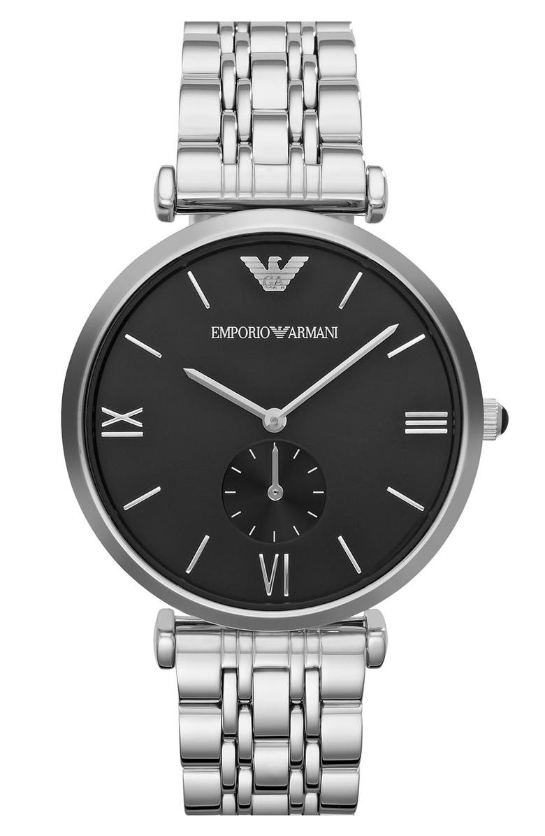 Emporio Armani Round Bracelet Watch, 40mm, Main, color, Silver