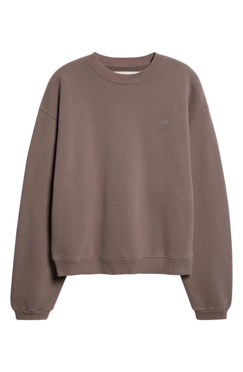 ERL Gender Inclusive Script Embroidery Cotton Sweatshirt, Alternate, color, Taupe