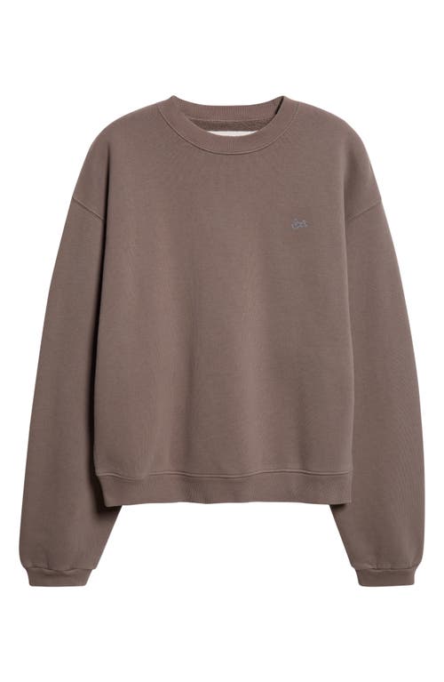 Erl Gender Inclusive Script Embroidery Cotton Sweatshirt In Brown