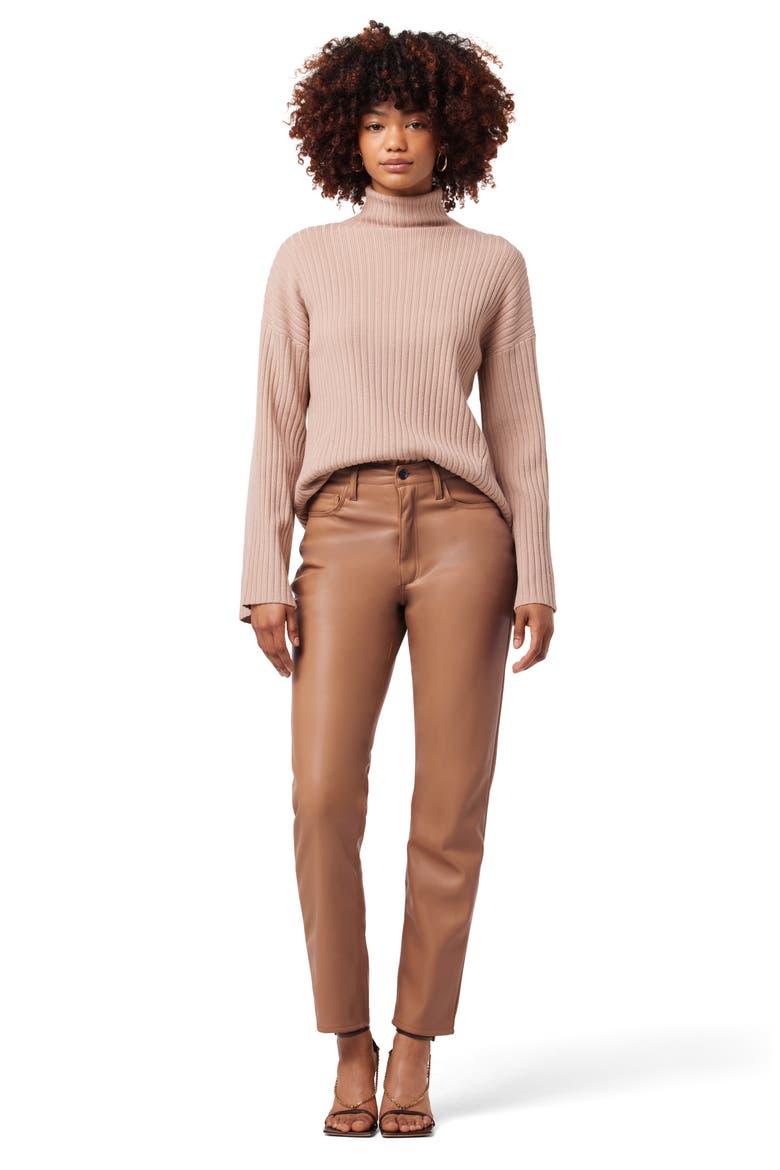 The Honor Ankle Faux Leather Pants, Alternate, color, FAWN