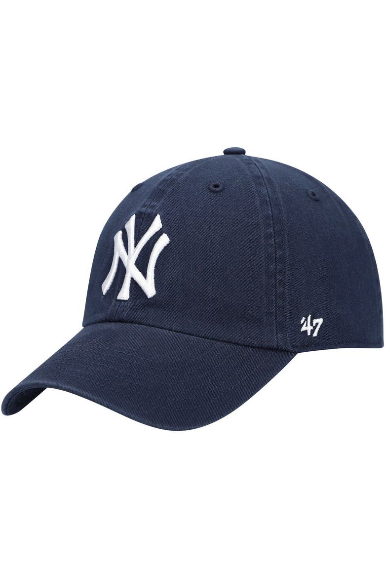 Men's '47 Navy New York Yankees Heritage Clean Up Adjustable Hat, Main, color, Navy