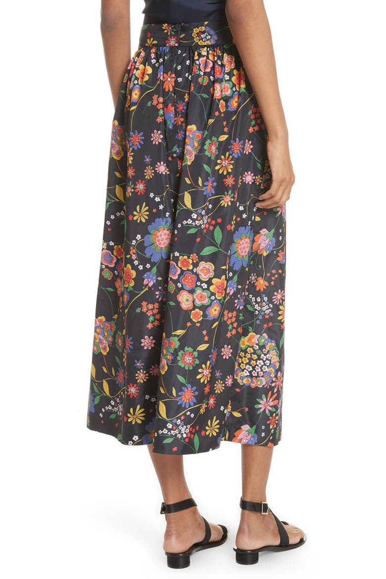 Print Tech Floral Skirt, Alternate, color, NAVY