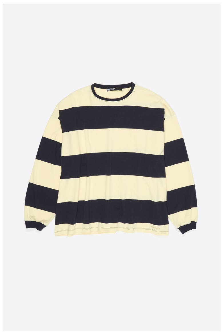 Loose-fit striped T-shirt., Alternate, color, NAVY